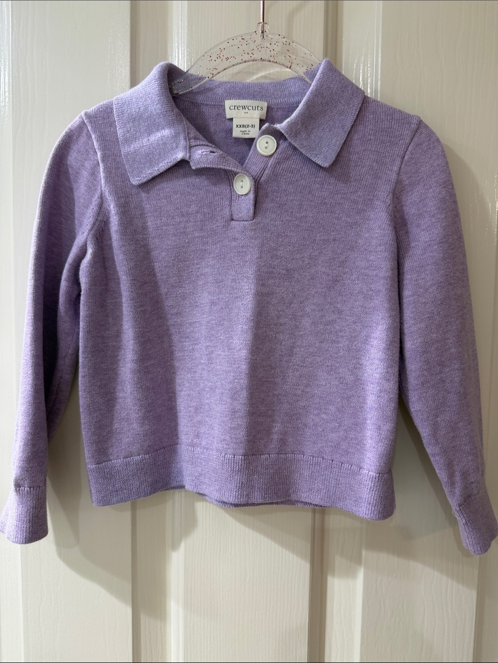 Like New 2T Crewcuts Lavender Polo Collar Knit Sweater